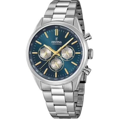 Χρονογράφος Festina με μεταλλικό μπρασελέ F16820/C