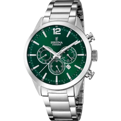 Χρονογράφος Festina με μεταλλικό μπρασελέ F20343/B