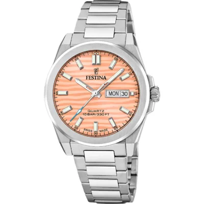 Ελβετικό Ανδρικό Festina 🇨🇭 με ατσάλινο μπρασελέ F20073/7